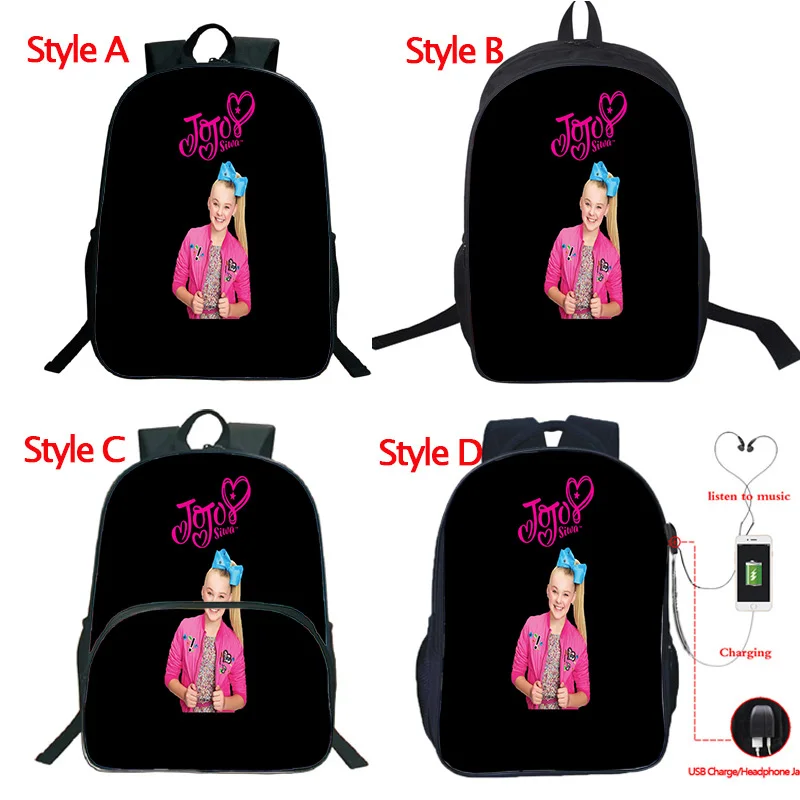 Jojo Siwa рюкзак 4 стиля USB зарядка ученические рюкзаки школьные сумки большой емкости красивый рюкзак для школы