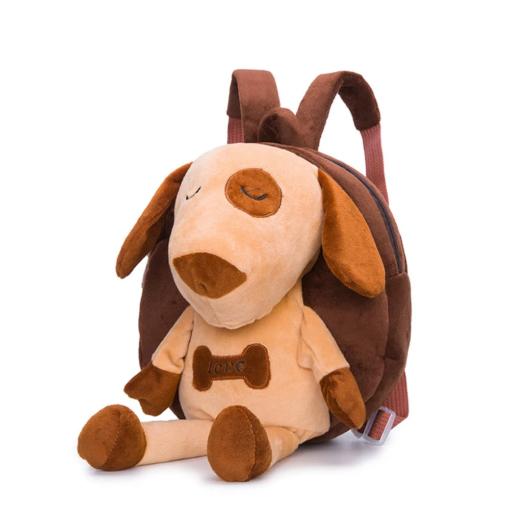 Милый рюкзак для собак Сумка плюшевый рюкзак Детская игрушка школьная сумка для путешествий на открытом воздухе Детский сад мягкий рюкзак S1243 - Цвет: Brown