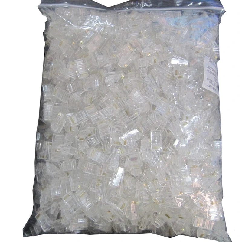 

500PCS RJ45 CAT5 Modular Plug Network Connector For UTP Cable Crystal Heads 8P8C