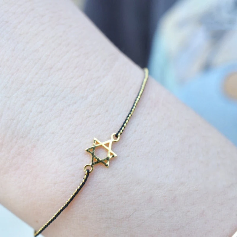RL008 24K Goud Mevrouw Armband Ster Symbool 18K Gouden Staart Gesp Handgeweven Rode Touw-Frosted Glad Pols 13-20 см - Цвет камня: RL008