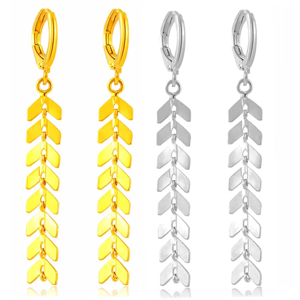 1Pair Stainless Steel Earring Airplane Leaf Chain Charms Gold For DIY Bohemian Hand Made Beads Jewelry Making | Украшения и