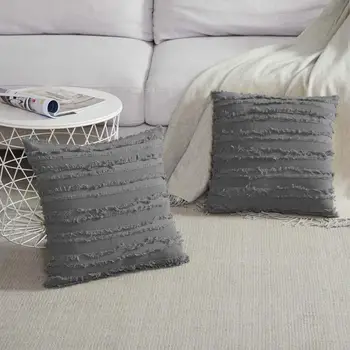 

2 Packs 45X45 Grey Pillow Covers,Black Decorative Couch Cushion Covers Sofa,Yellow Soft Cotton Pillow Cases Covers Blue