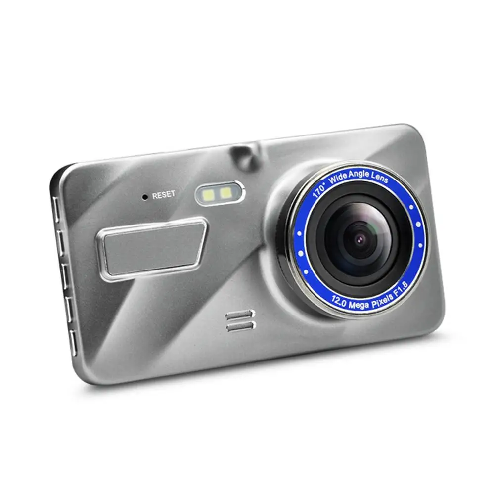 DVR HD 4-дюймовый двойной объектив с поддержкой реверсивного изображения 1080P скрытый широкоугольный видеорегистратор для вождения видеорегистратор Двойной объектив Автомобильная камера 4"