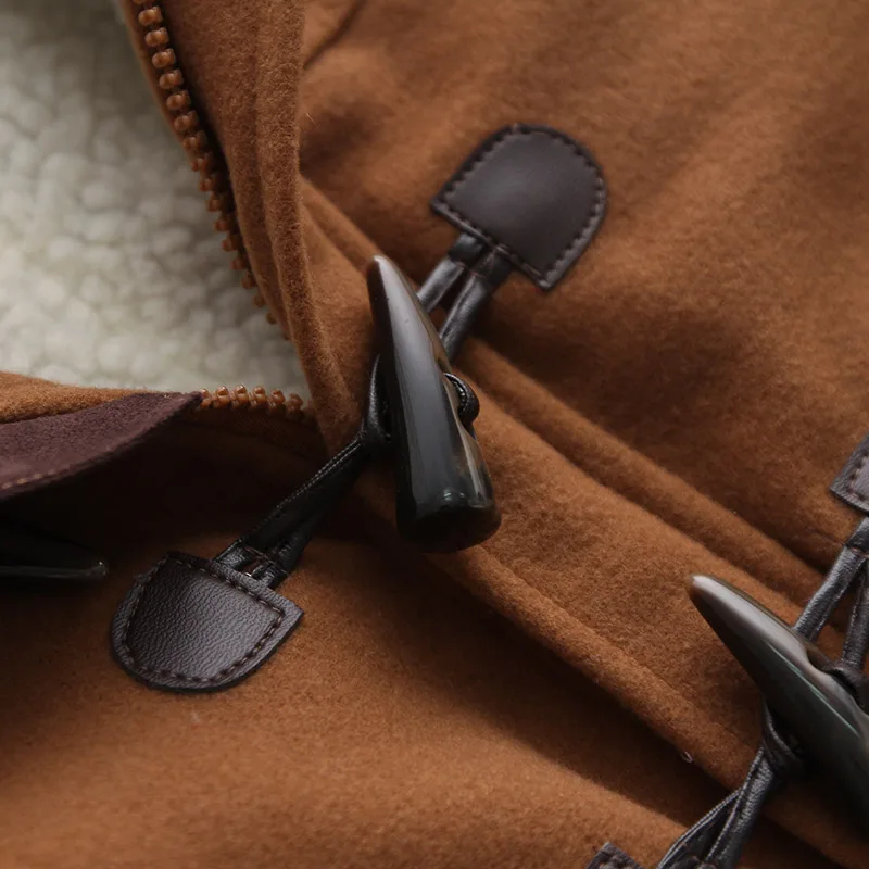 Baby's Button Hooded Outwear Coat Winter Clothes Korean New Boys'Clothes Furry Thickened Coat Baby Kids Coats Jacket Clothing