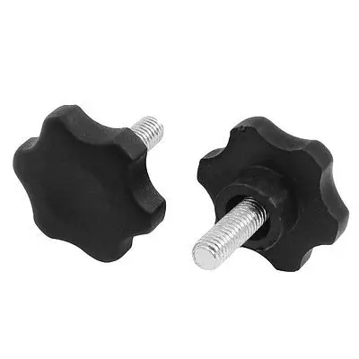 

2Pcs 8mm x 40mm Male Thread Screw 32mm Dia Star Shaped Head Clamping Knob