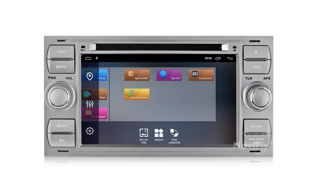 Excellent Navifly Android 9.1 Quad core 32G ROM Car Multimedia player for Ford Focus Kuga Transit Silver with free shipping 4G wifi RDS HD 17