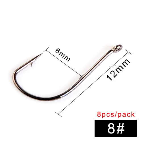 FTK-011 High Carbon Steel Fishing Hook With Ring 7.5-15mm Barbed Single Carp Feeder With Eyes 8