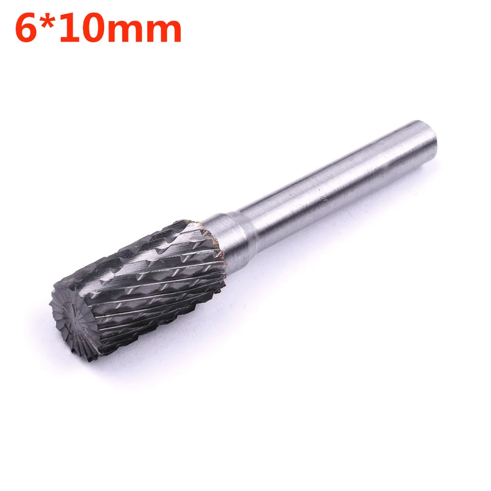 Atype Вольфрам Carbide10mm поворотные точки на рифленой подошве, электрический шлифовальный инструмент 6 мм хвостовик битов набор для отделки металлические формы обработки