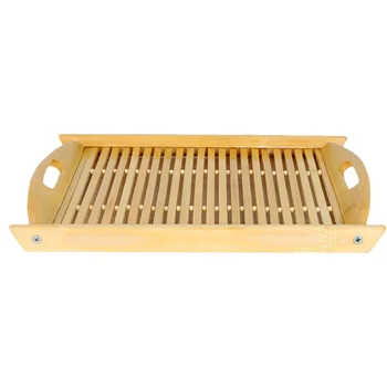 

1Pc Bamboo Tray Hallow-Out Plate Fruit Storage Tray Vegetable Holding Plate