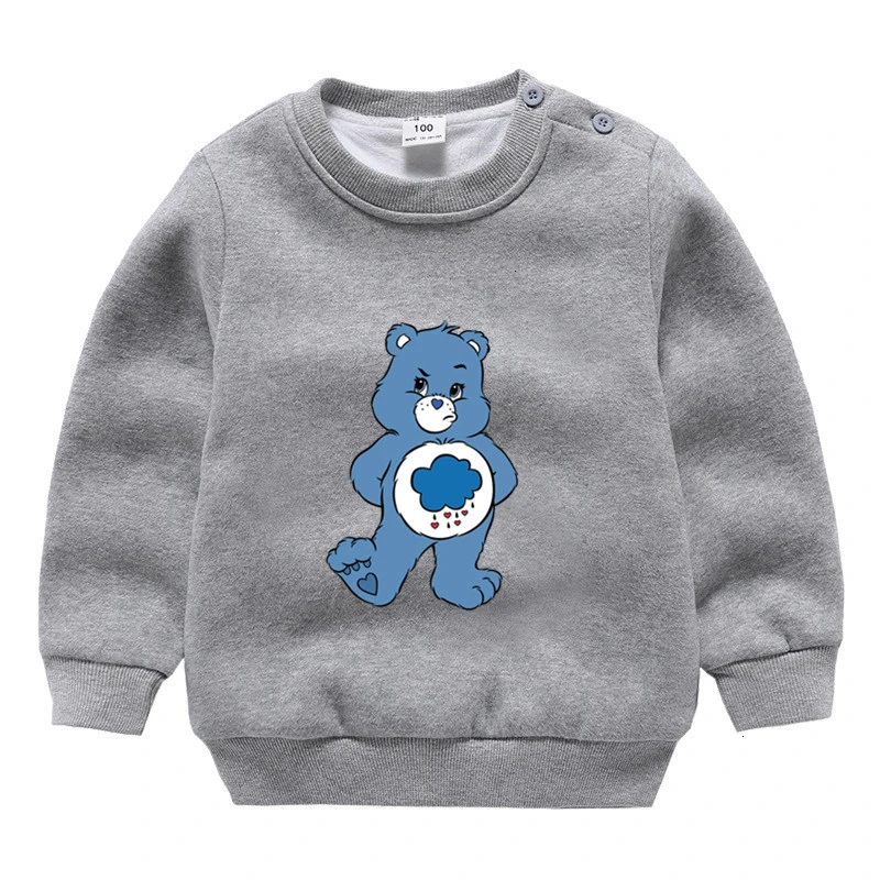 Care Bears зимний вельветовый Свитшот От 3 до 9 лет для мальчиков и девочек, забавные скрещивающиеся цвет, Детские с О-образным вырезом для шеи, детские топы с рисунками из мультфильмов для малышей