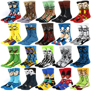

Personality funny Anime socks Fashion Cartoon happy Men women Sock novelty high quality Stitching pattern cotton crew skarpety