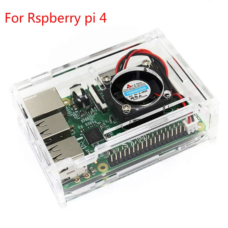 Raspberry Pi 4 Модель B прозрачный акриловый чехол с охлаждающим вентилятором с радиатором