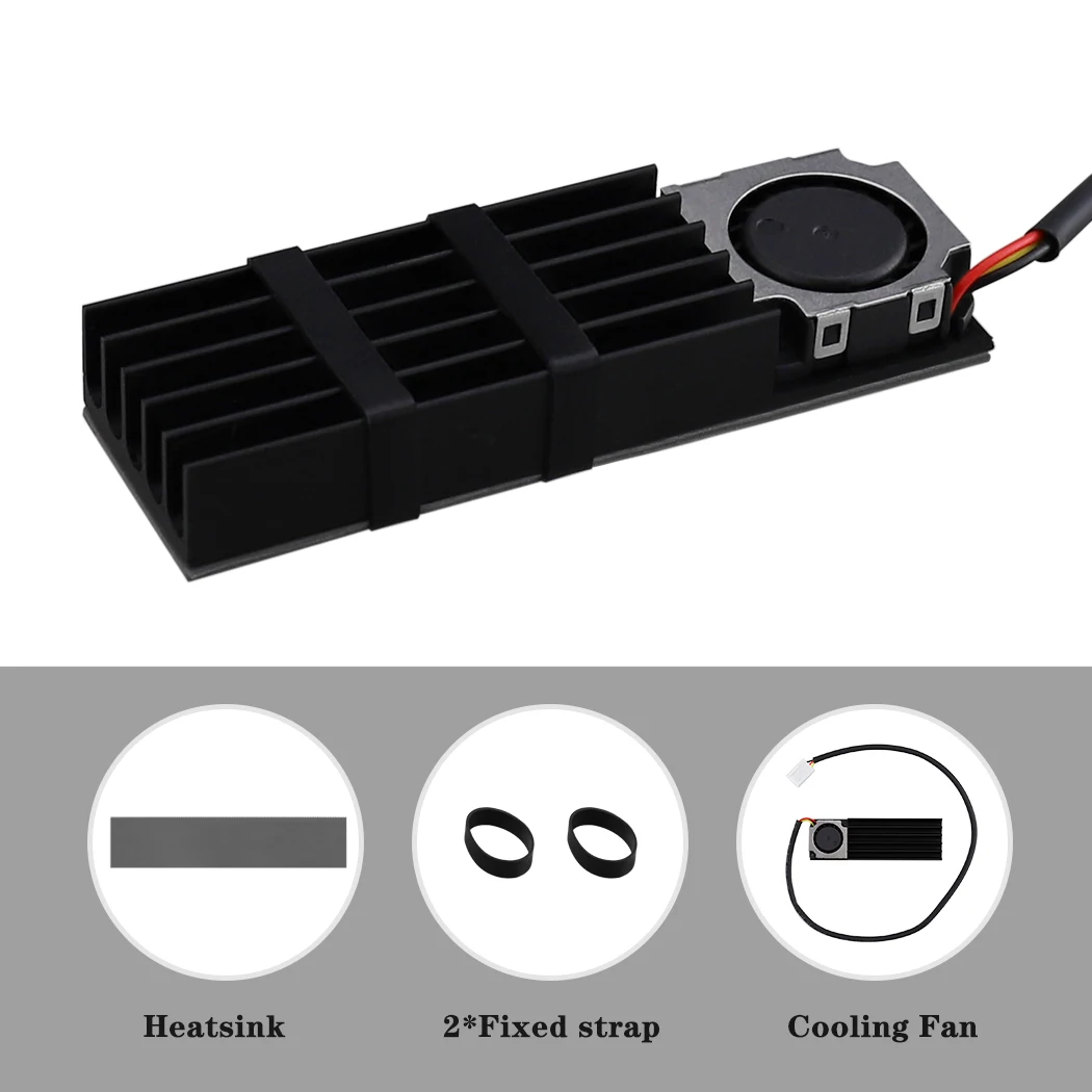 Ventilador de Estado Sólido do Disco Rígido Dissipador Radiador de Calor Refrigerador Almofada Térmica Refrigerador para m2 Nvme Sata Pcie Ssd Gdstime-m.2 2280 22110 - Imagem 3
