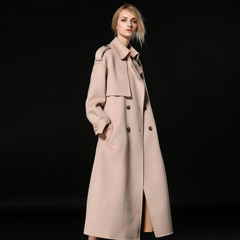 Autumn And Winter 2019 New Style Double-sided Woolen Overcoat Lady