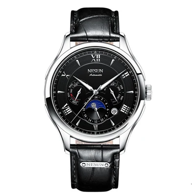 Item 2 Switzerland NESUN автоматические механические часы мужские Moon Phase часы люксовый бренд светящиеся стрелки сапфир водопроор N9030 - Цвет: Item 2