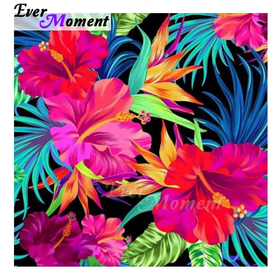 Алмазная картина Ever Moment 5D DIY розовый цветок, ручная работа, стразы, полная квадратная Алмазная вышивка, мозаика S2F2406