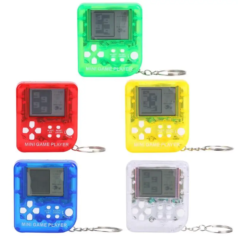 Nostalgic Retro 26 Games Console Keychain Mini Tetris Game Player for Children Gift Portable Mini font
