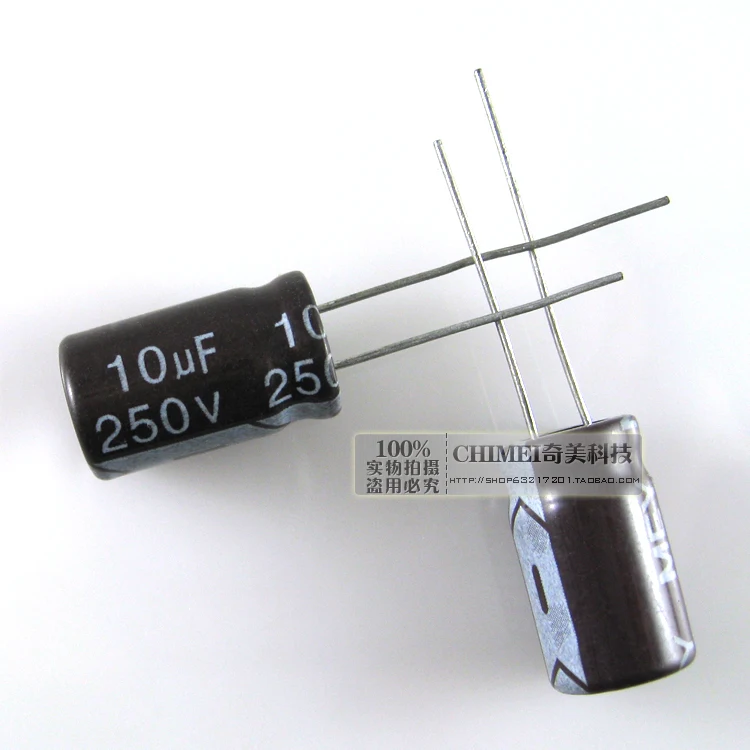 10 мкФ электролитический конденсатор 250 v 10*10x16mm конденсатор Размер 16mm