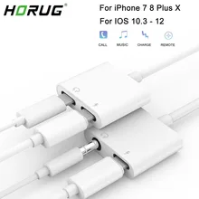 HORUG 2 в 1 адаптер для наушников для iPhone 7 8 X XS XR телефонный разъем адаптер для Lightning до 3,5 мм аудио кабель для наушников зарядка