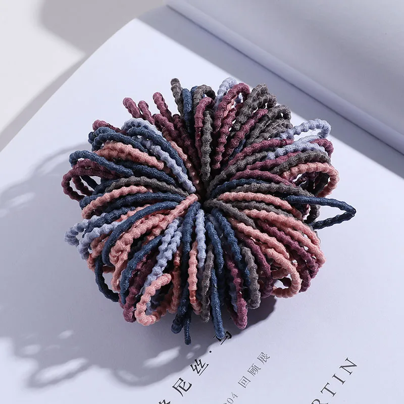 mix colors 3 New 100PCS/Lot Girls Candy Colors Nylon 3CM Rubber Bands Children Safe Elastic Hair Bands Ponytail Holder Kids Hair Accessories - Цвет: mix colors 3