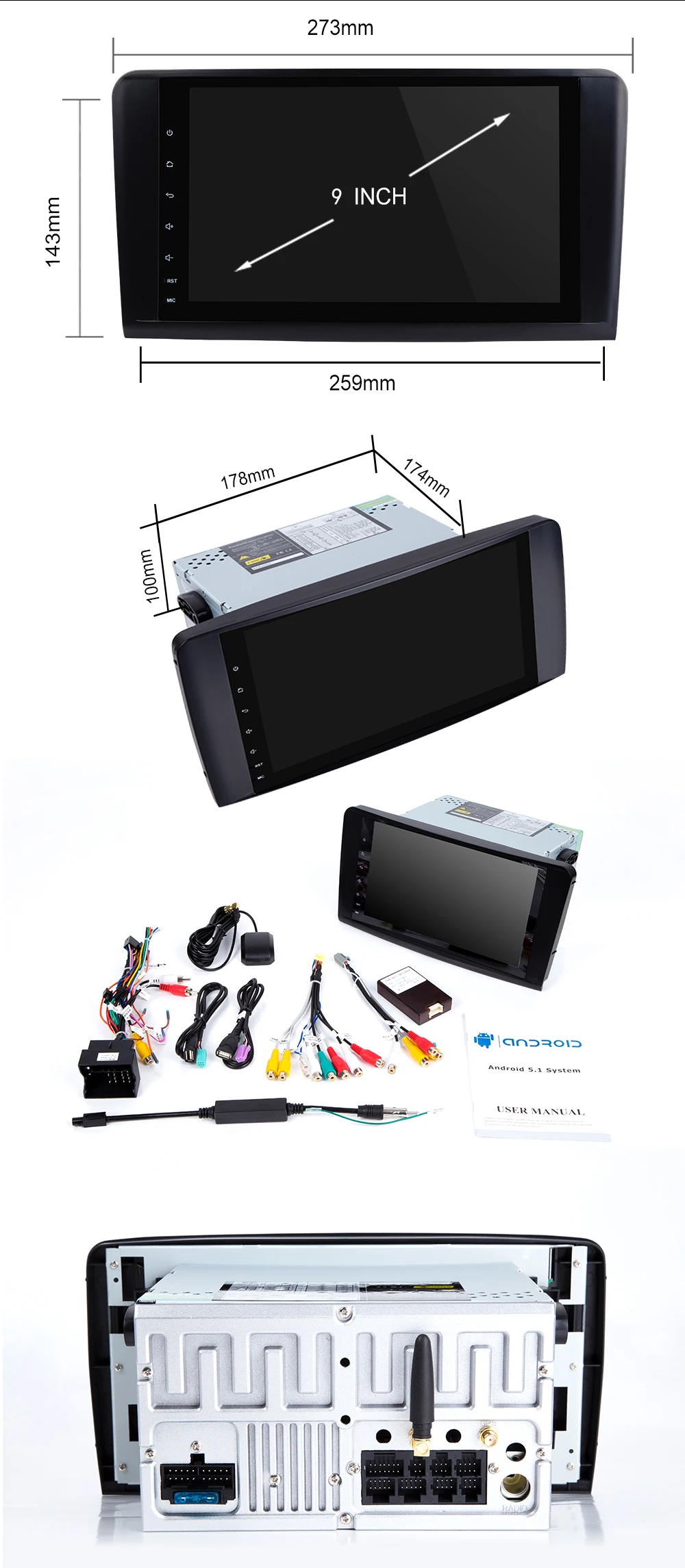 Android 9,0 4G 64G Автомобильный gps для BENZ ML 320/ML 350/W164(2005-2012) GL мультимедиа навигация головное устройство ips DSP Радио стерео без DVD