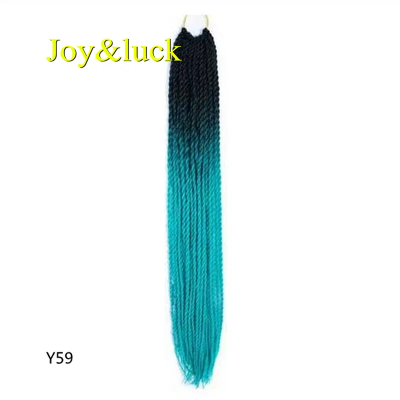 Joy& luck 24 дюйма Сенегальские закрученные крючком косички 30 прядей синтетические волосы для наращивания плетение волос - Цвет: Y59
