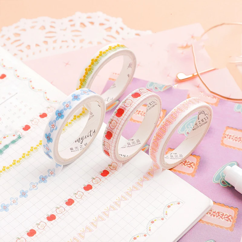 

Mohamm Edge decoration Series Washi Tape Japanese Stationery Kawaii Pink Masking Cute Scrapbooking Girl Gift Decoration School
