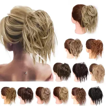 

Synthetic Chignon Messy Scrunchie Elastic Band Hair Bun Straight Updo Hairpiece High Temperture Fiber Natural Fake Hair