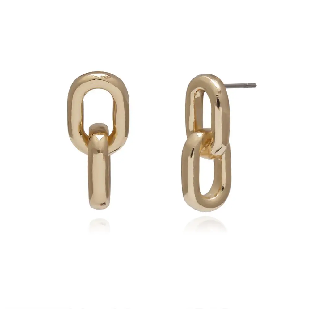 Цепочка с кулоном-молнией серьги-гвоздики металлические шпильки букле d'oreille - Окраска металла: B gold
