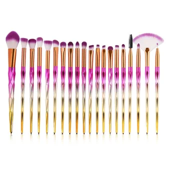 

20Pcs Purple Diamond Makeup Brushes Set Screw Handle Powder Foundation Blush Blending Eye Shadow Lip Cosmetic Beauty Brushes