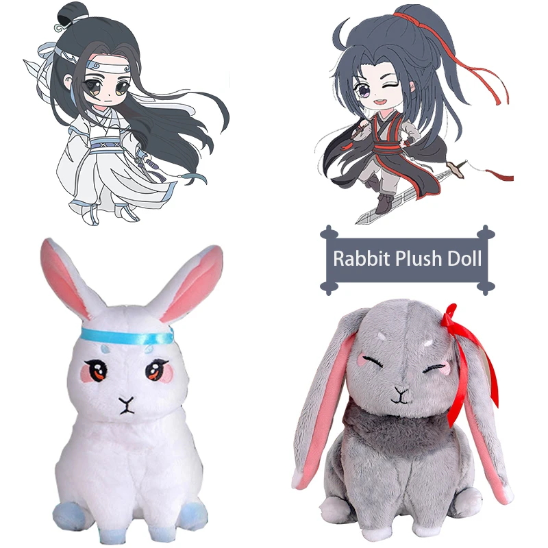 Mo Dao Zu Shi Plush Doll Anime Peluche Kawaii Rabbit Stuffed Animal Wei Wu Xian Lan Wang Ji Pet Stuffed Toys Kids Gifts Soft Toy plush dolls toys stuffed rabbit toys