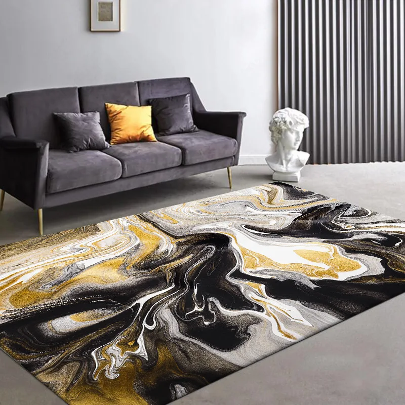 

Nordic modern abstract dark brown marble kitchen living room bedroom bedside carpet mat