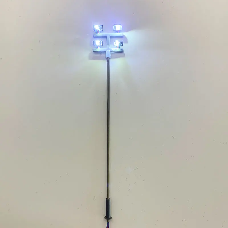 Modelo de torre de iluminación, 2 uds., HO, tren de lámpara, jardín, patio de juegos, luces de techo del estadio