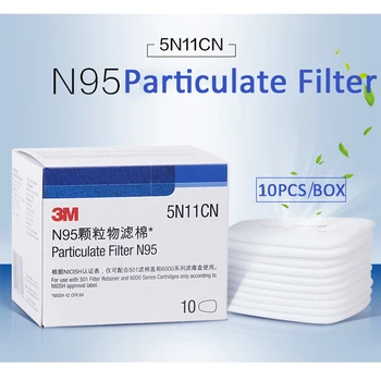 

10pcs 3M 5N11 Filter Cotton Gas Mask Respirator Replace Fitting Suit 3M 6000 7000 Series Dust Mask Paint Spraying Face Work
