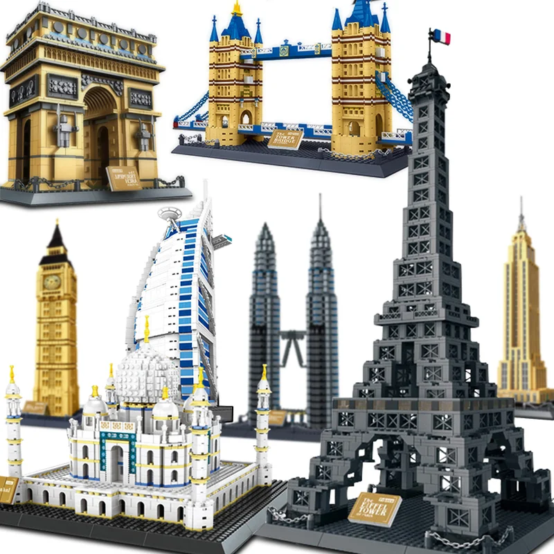 

DIY 3D Puzzle Toys Assembly Model City World Great Architecture Sets model Building kits Blocks London Paris Bricks Kids Toy