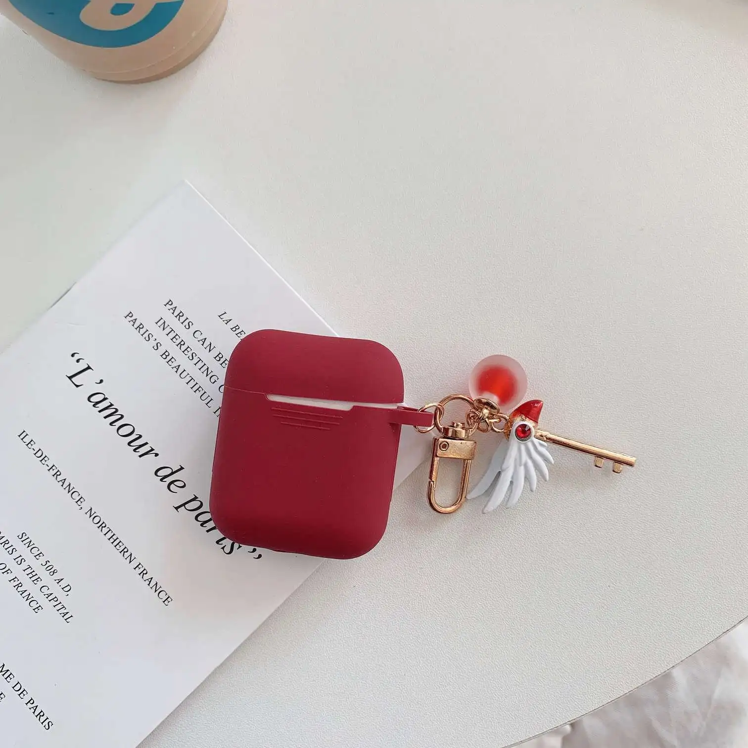 Чехол для AirPods Pro, роскошный чехол с кольцом для ключей, чехол для ключей с сердечком, мультяшный брелок для Air pods 2, силиконовый беспроводной чехол для наушников