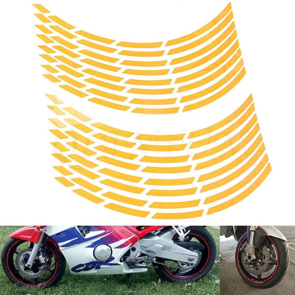 

Universal 17" 18" 19" car motorcycle tire sticker reflective strip tape decal For Yamaha FZ1 FAZER FZ6 FZ6R FZ8 XJ6 FZR1000 R