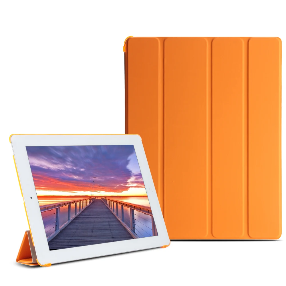 Чехол для ipad 2, 3, 4, AIYOPEEN Магнитный чехол из искусственной кожи с жесткой задней крышкой для ipad 4 Чехол - Цвет: Orange
