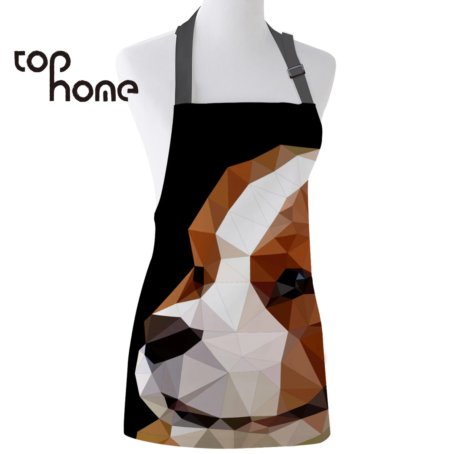 

Tophome Fashionable Kitchen Apron Abstract Geometry Dog Pet Painting Canvas Aprons Female Kids Cleaning Tool Bib