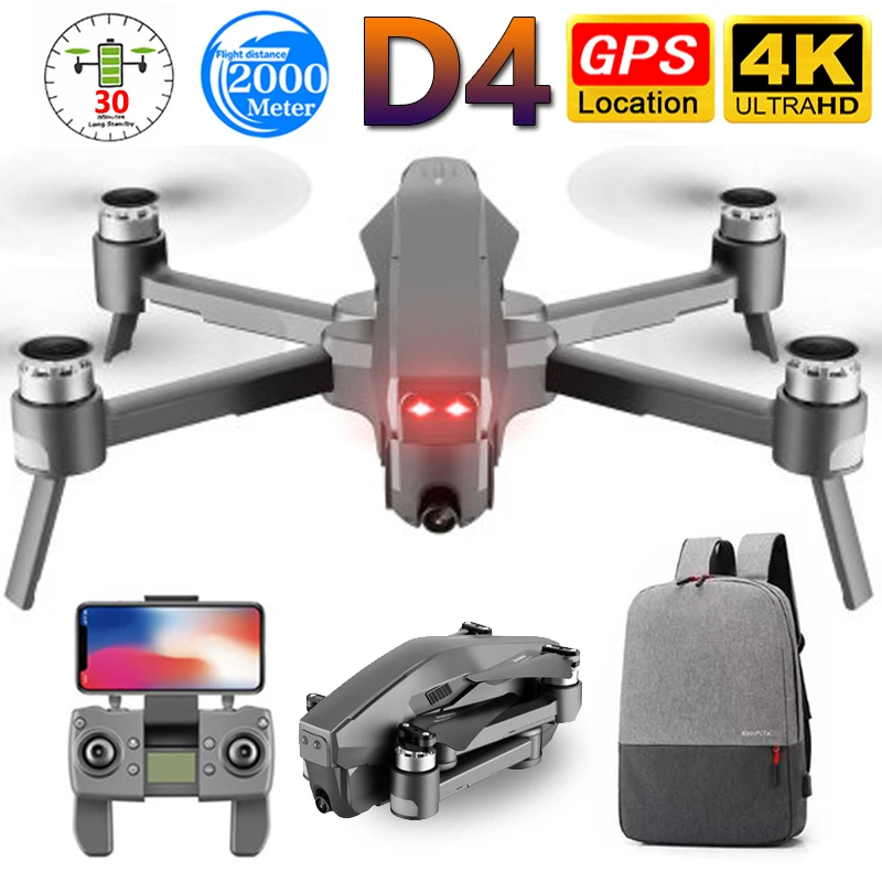 D4 Drone GPS Quadcopter HD 4K FPV 600M Wi Fi видео в реальном времени 1 6 км дистанционное управление