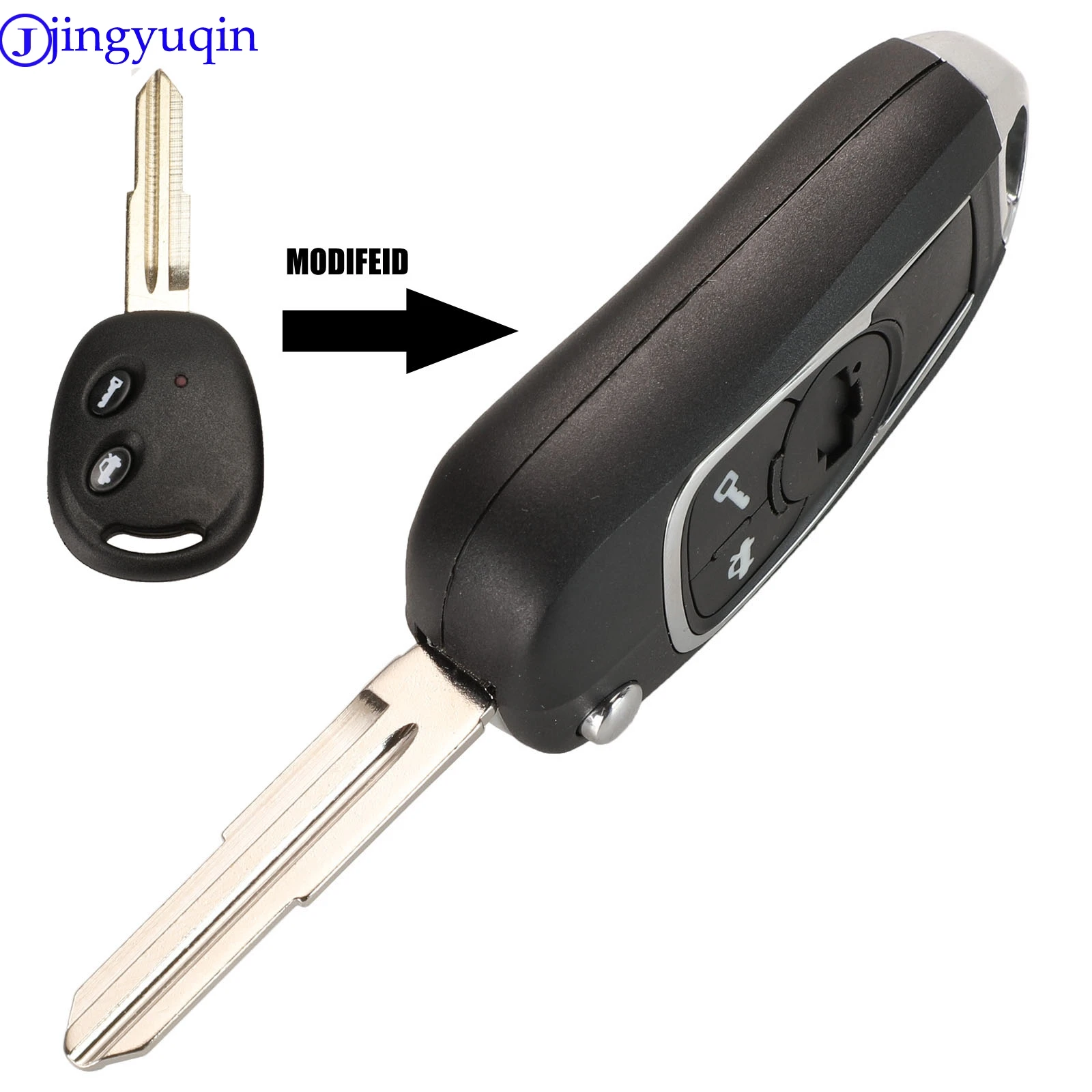 jingyuqin 2 Buttons Remote Car Key Shell For Chevrolet Epica Folding Flip Key Cover Fob Case