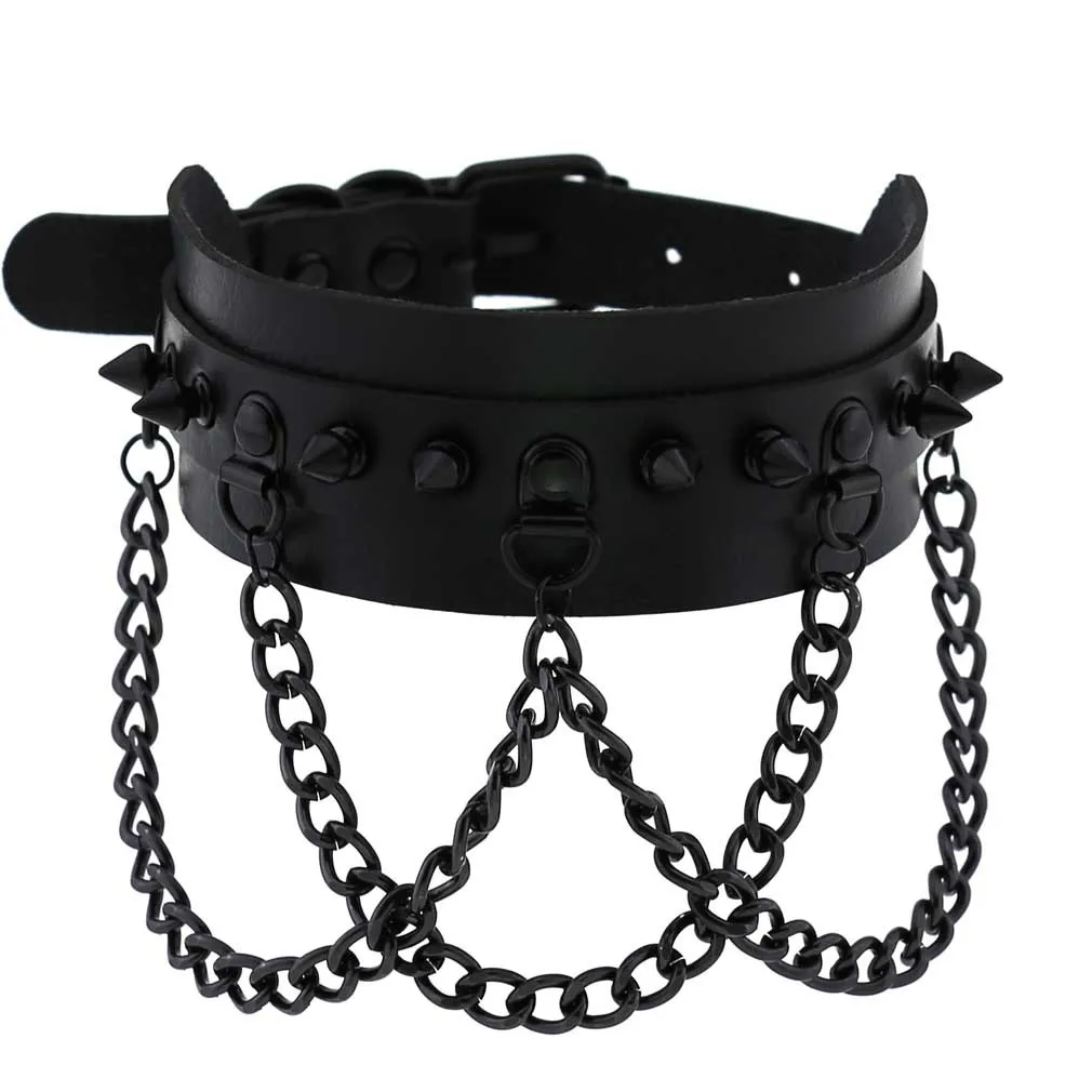 Black Spike Choker Collar Women/men 