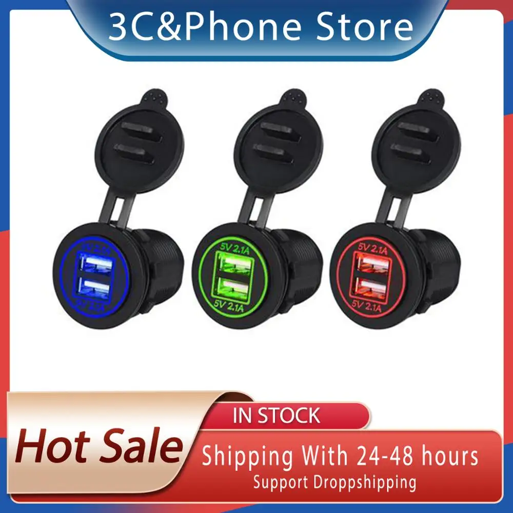 DC 12V/ 24V Автомобильное зарядное устройство двойной USB выход 4.2A мобильный телефон