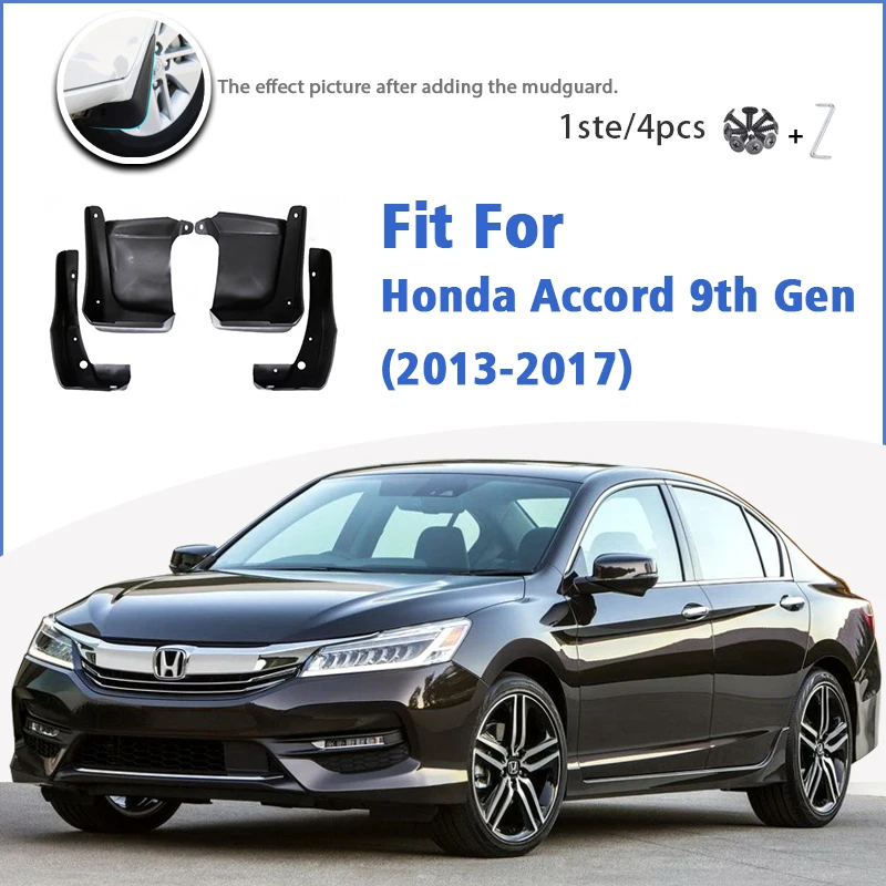 

Mudguard For Honda Accord 9th Gen 2013-2017 Front Rear 4pcs Mudflaps Mudguards Car Accessories Auto Styline Splash Guard Fender