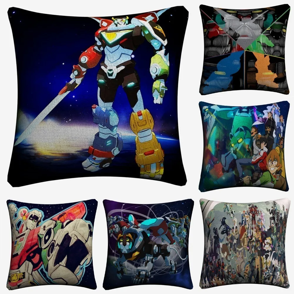Voltron Anime Classic TV Play Art Decorative Cotton Linen Cushion Cover 45x45cm For Sofa Chair Pillow Case Home Decor Almofada | Дом и сад