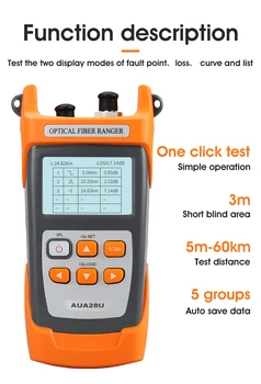 

COMPTYCO AUA28U/28A Mini 60KM Fiber Optic OTDR Optical Fiber Reflectometer Built in VFL with FC SC Touch