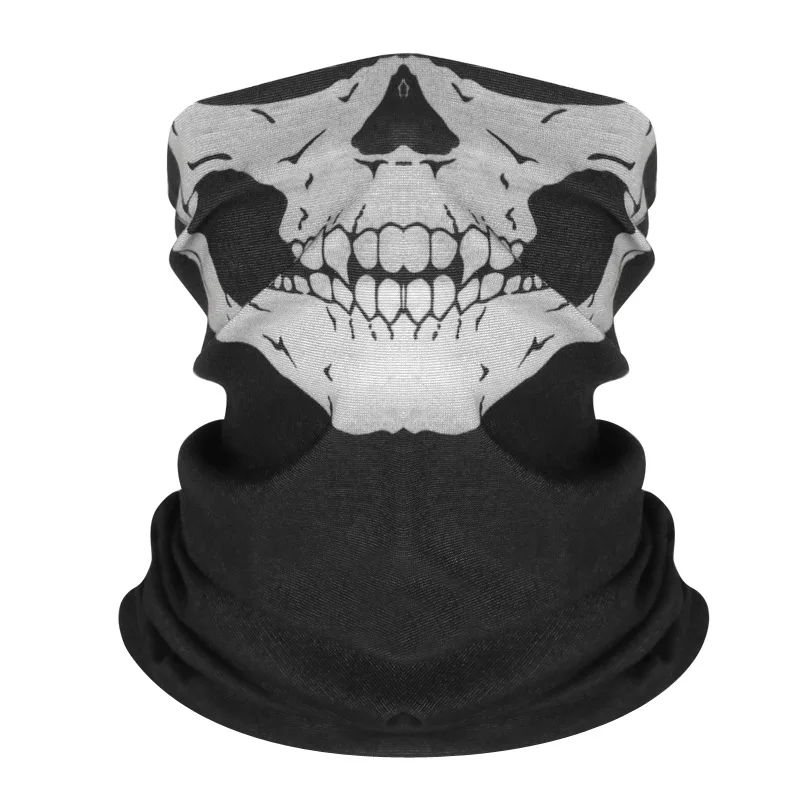 Бесшовный волшебный шарф с 3D скелетом и черепом, маска для лица, походные шарфы для катания на лыжах, рыбалки, велоспорта, шейный шарф, повязка на голову, бандана - Color: 01