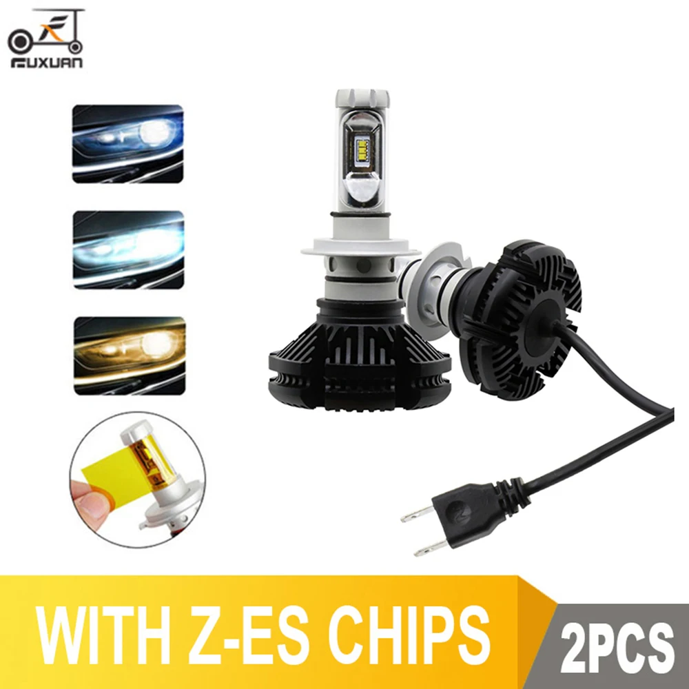

FUXUAN 2PCS Car Light ZES H4 LED H7 H11 3000K 6000K 8000K HB3 9005 HB4 9006 Car LED Headlights Bulbs 50W 12000LM Headlamp Auto
