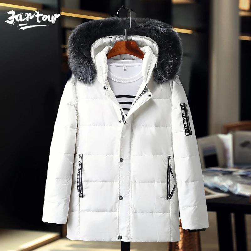 Down Jacket Men's 90% White Duck Down Jacket Men fit Fur Hooded Warm Casual Clothes Brand men's clothing big size M-3xl