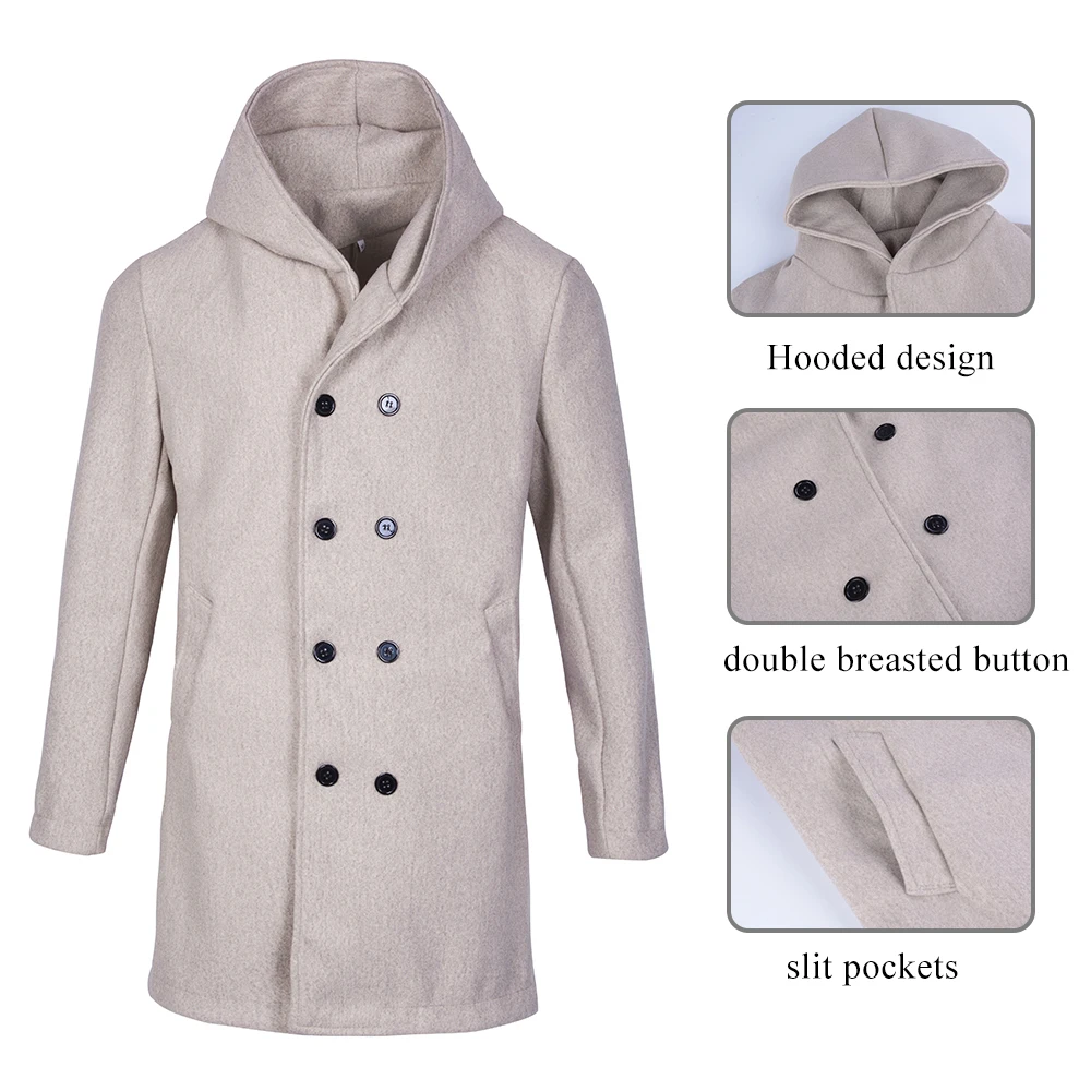 Laamei, мужское пальто, модное, Осень-зима, на пуговицах, тонкий, длинный рукав, пиджак, Тренч, пальто, повседневное, высокое качество, мужские топы
